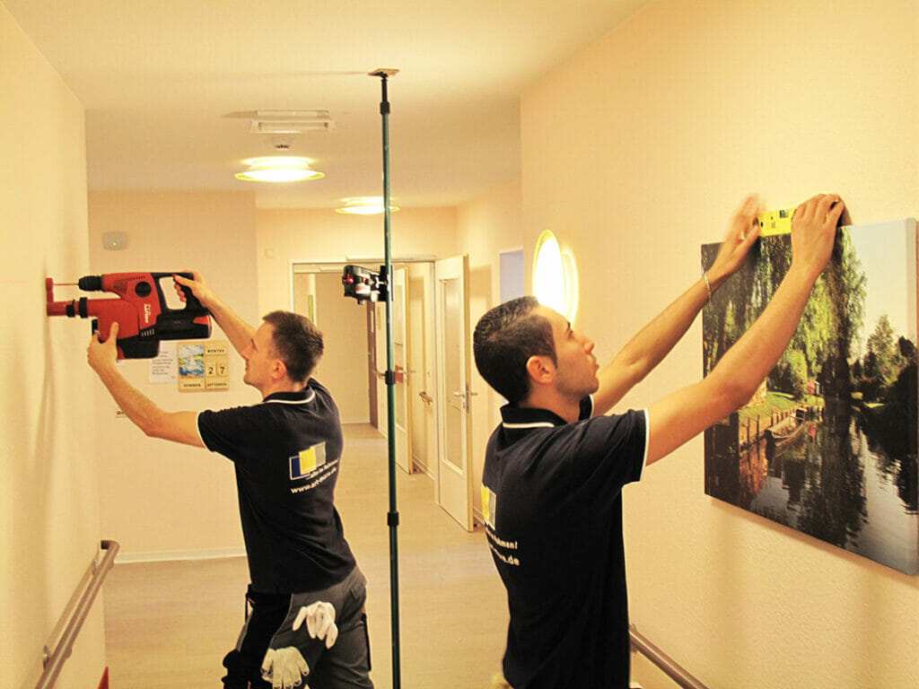 Einrahmung und Montage Leinwand mit Schattenfugenrahmen 1