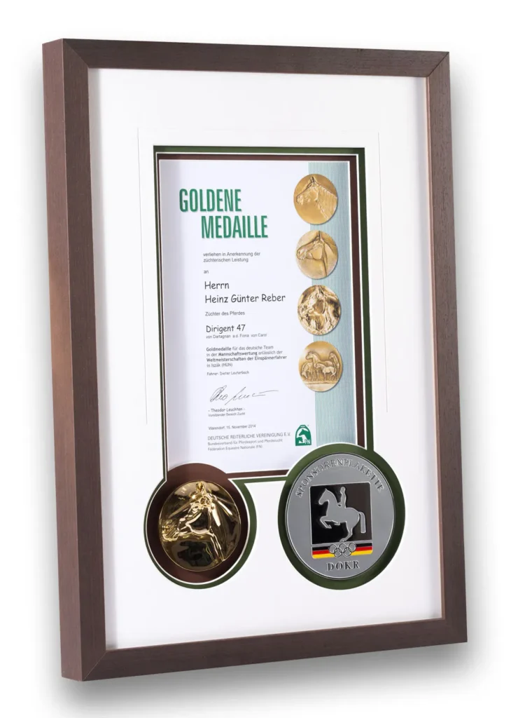 Einrahmung Goldene Medaille