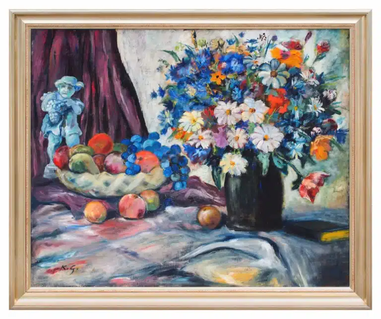 Bild Restauration Leinwand Blumen